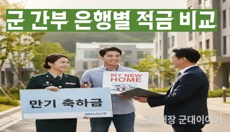 군 간부 군무원 적금 은행별 비교