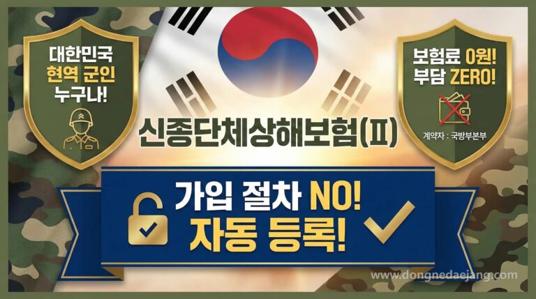 2026년 군인 무료 신단체상해보험 : 국방부가 몰래 들어놓은 4천만원 보장 보험 1편(상해)