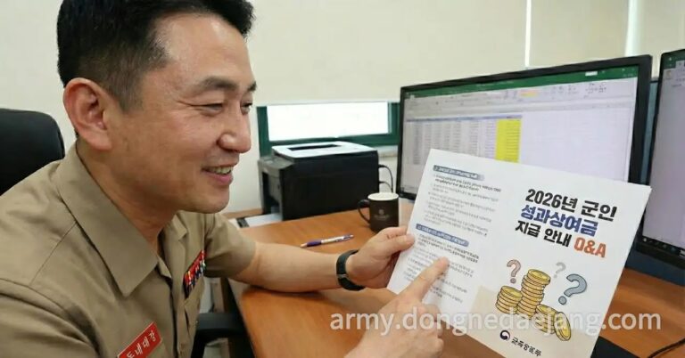 군인 군무원 성과상여금 지급일 안내