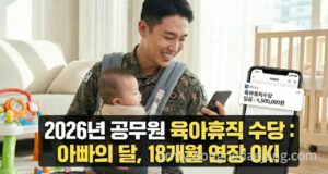 2026년 군인 및 공무원 육아휴직수당, 급여/조건/기간/지급 총정리(최신)