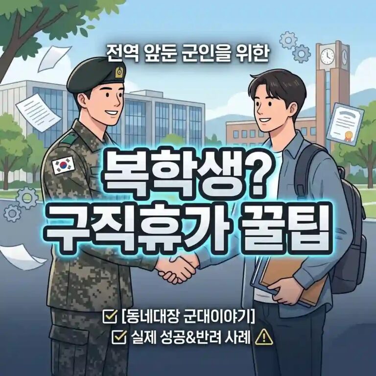 군인 구직휴가 복학생 꿀팁 청원휴가 신청