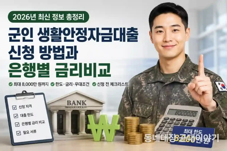군인-생활안정자금-대출-신청-은행별-비교