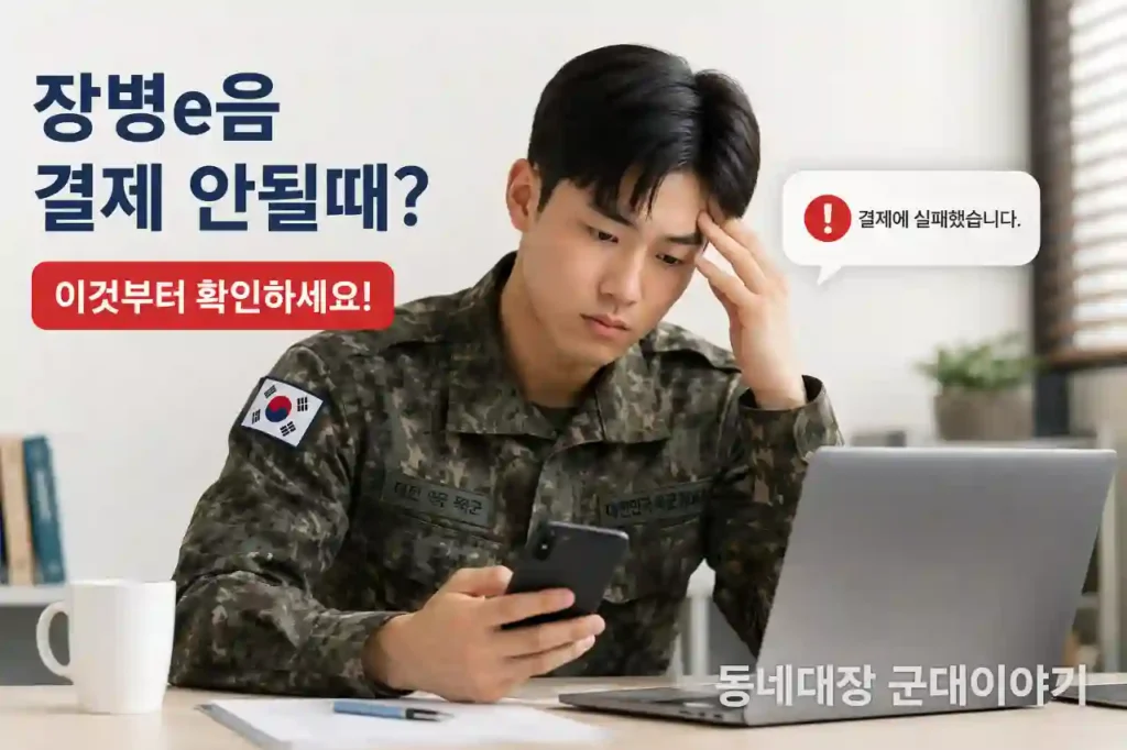 장병e음 결제 안될때 해결방법|모바일 실패 후 PC에서 해결한 후기