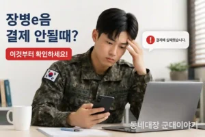 장병e음 결제 안될때 해결방법｜모바일 실패 후 PC에서 해결한 후기