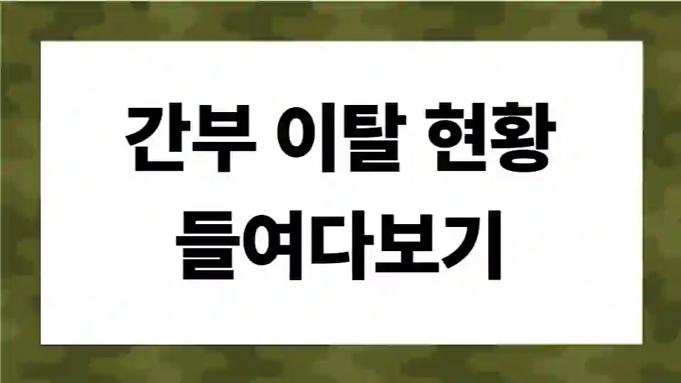 대한민국 국방의 허리가 무너진다 : 간부이탈 현황 대표 이미지