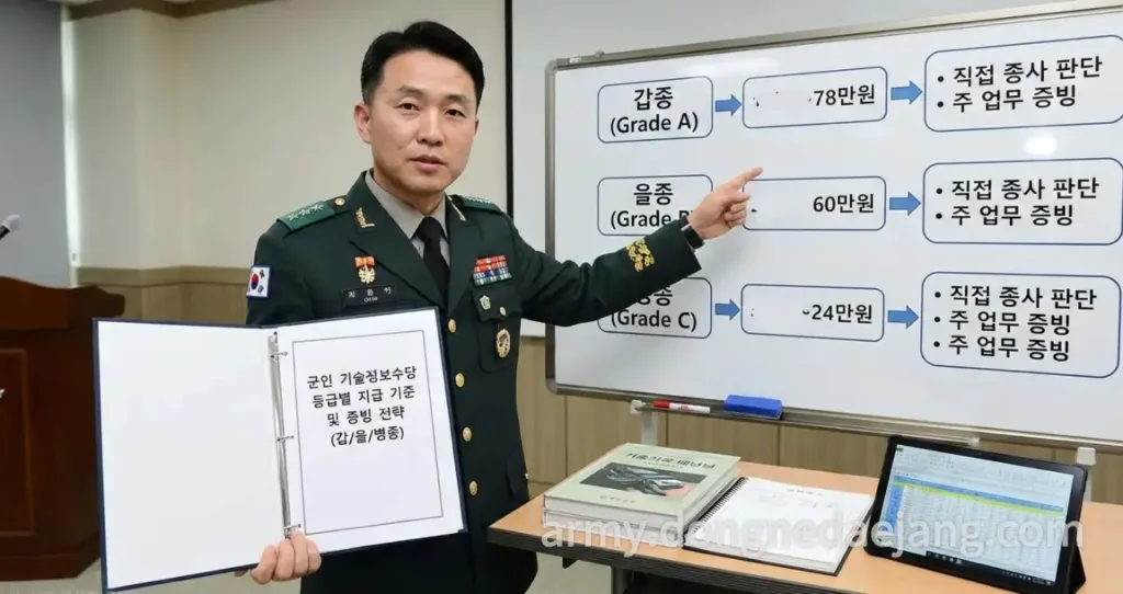 2026 군인 특수업무수당 중 기술정보수당 등급별 지급액(갑종, 을종, 병종) 및 자격 요건 총정리 대표 이미지