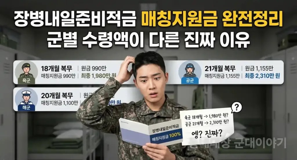 장병내일준비적금 군별 수령액 차이|복무기간·가입시점이 핵심 대표 이미지