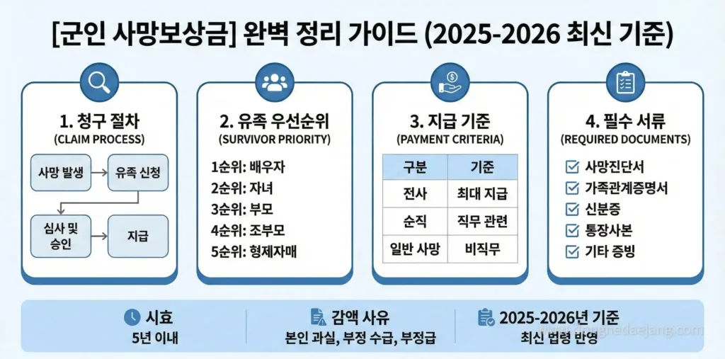 [군인 사망보상금] 유족이 꼭 알아야 할 청구 절차와 필수 서류 완벽 정리 대표 이미지