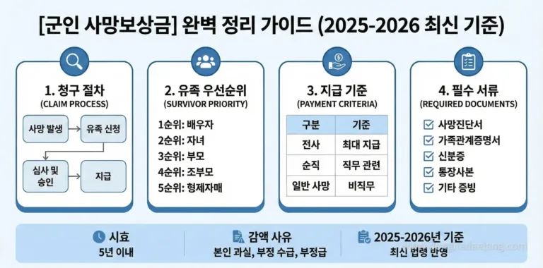 [군인 사망보상금] 유족이 꼭 알아야 할 청구 절차와 필수 서류 완벽 정리