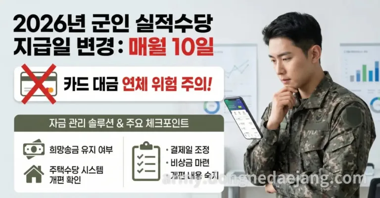 2026년 군인 수당 왜 안들어왔을까? 다다음달 지급?