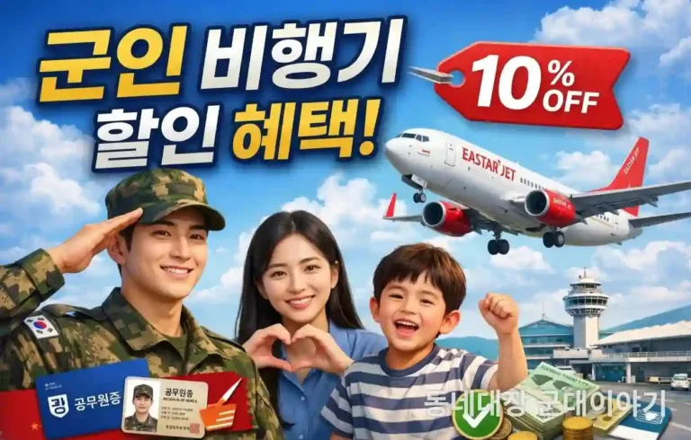 군인 항공기 할인 혜택 예약 꿀팁