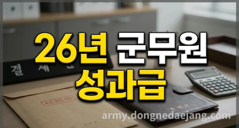2026 군무원 성과상여금 C등급 포함 직급별 실수령액표