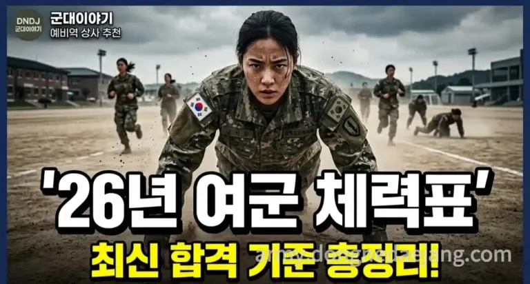 2026년 군인(여군) 체력검정 기준표와 임신/출산 보류 안내