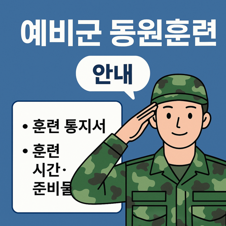 예비군 동원훈련 2025 — 대상, 일정, 준비물 & 보상 안내