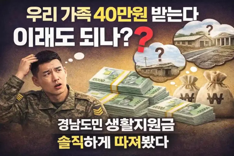 경남도민 생활지원금(민생지원금), 40만원 받아도 될까?