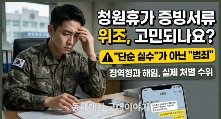 군인 청원휴가 증빙서류 위조