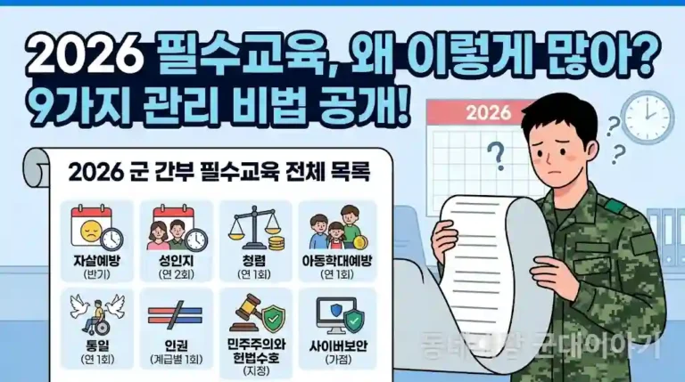 군인 필수교육 성인지 등 9가지 관리 비법
