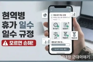 2026 현역병 휴가 일수 총정리｜육군 24일·해군 27일·공군 28일, 청원·공가까지