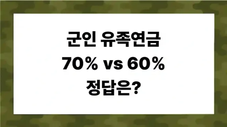 군인 유족연금, 왜 70%가 아닌 60%가 되었나?