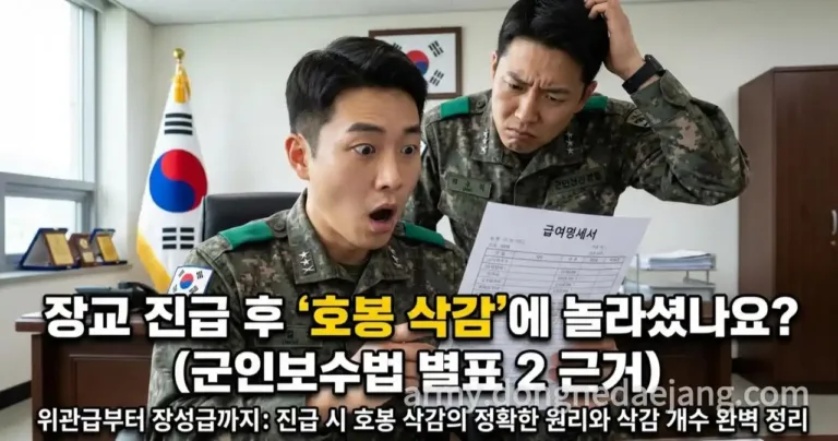 군인 장교 진급 호봉 삭감, 소위부터 장군까지 깎이는 개수와 진짜 이유