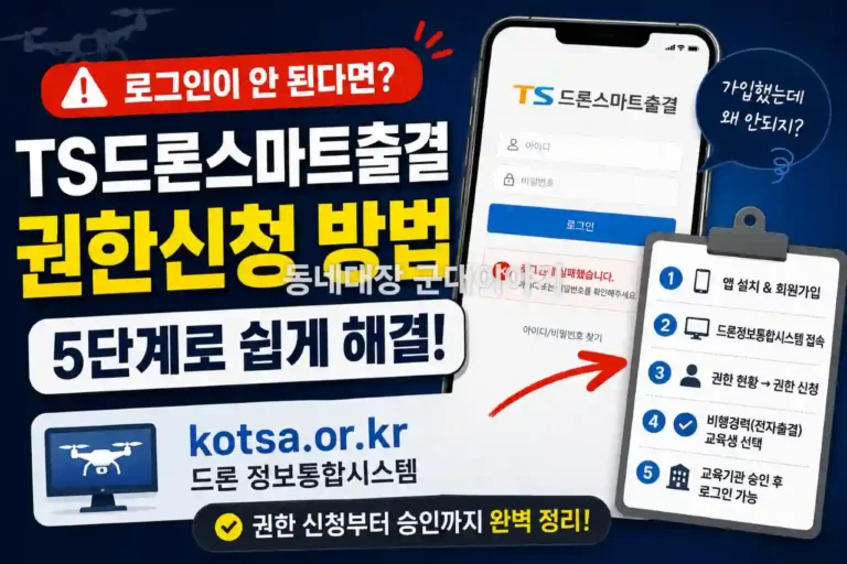 TS드론스마트출결 드론정보통합시스템 권한신청 방법-2