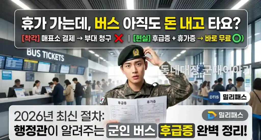 군인 버스 후급증 TMO신청방법 밀리패스 이용