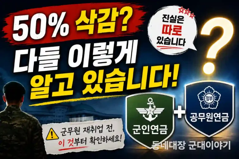 군인연금 공무원연금 중복지급 삭감 50%