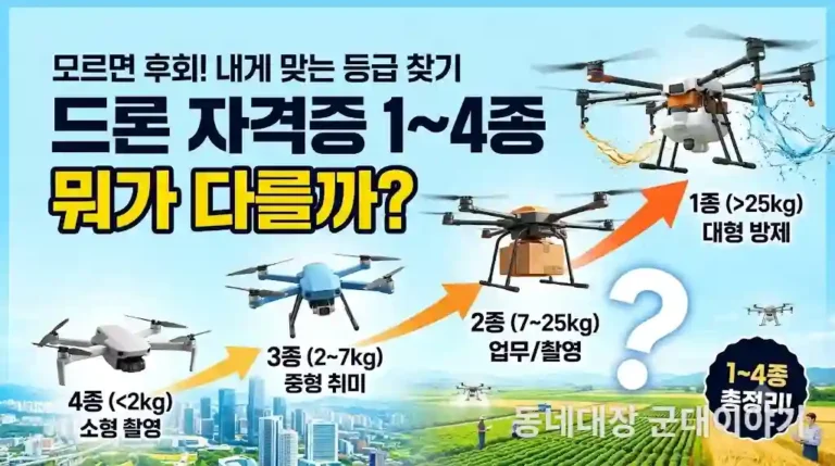 드론 1종 2종 3종 4종 자격증 취득방법과 차이