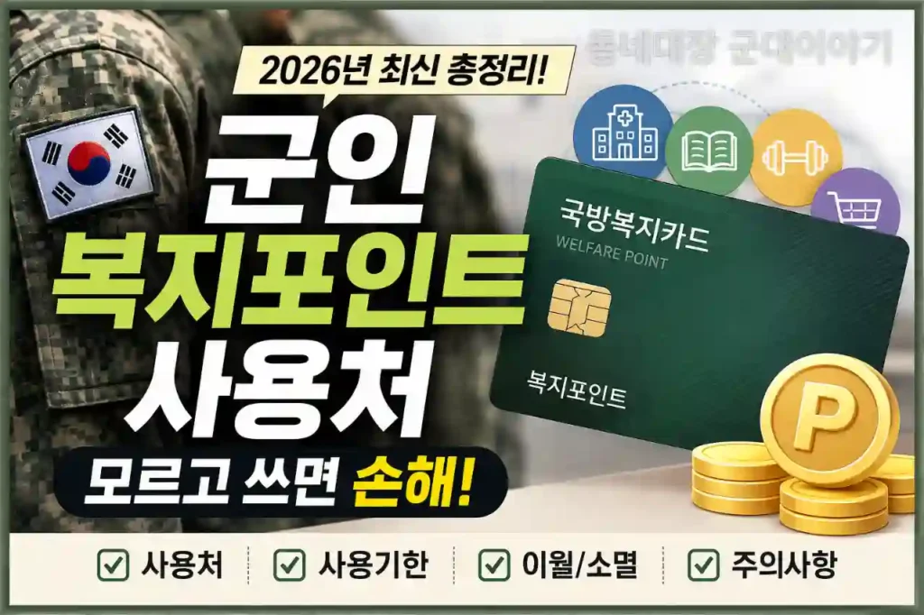 군인-복지포인트-사용처-2026년 총정리 모르면 손해