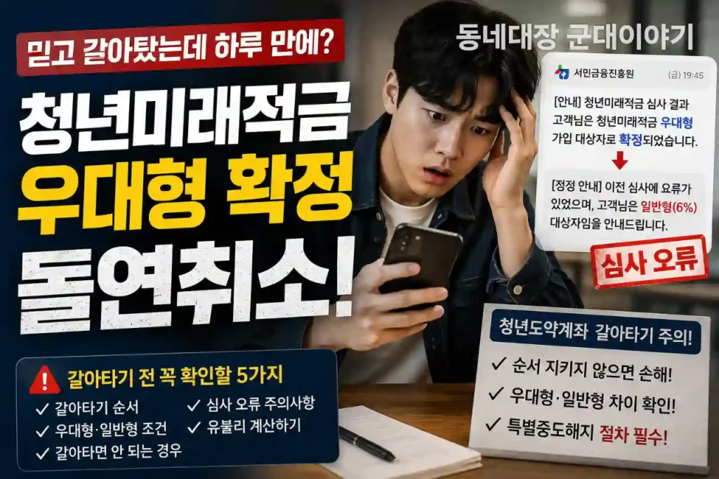 청년미래적금-우대형-확정-돌연취소 믿고 갈아탄사람 난리