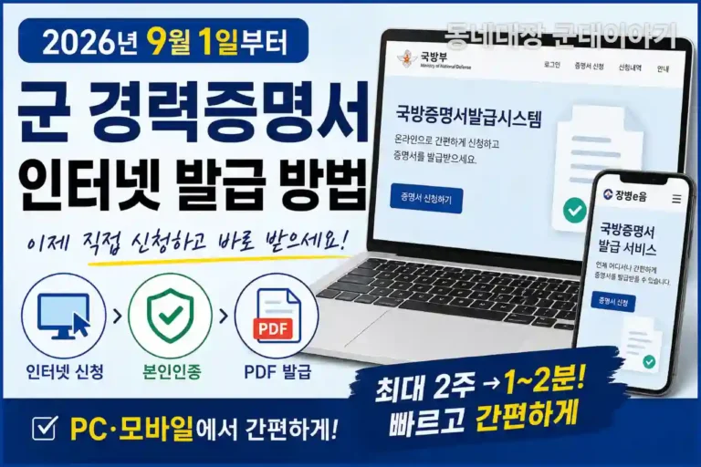 군 경력증명서 인터넷 발급 방법, 2026년 9월부터 직접 받을 수 있습니다
