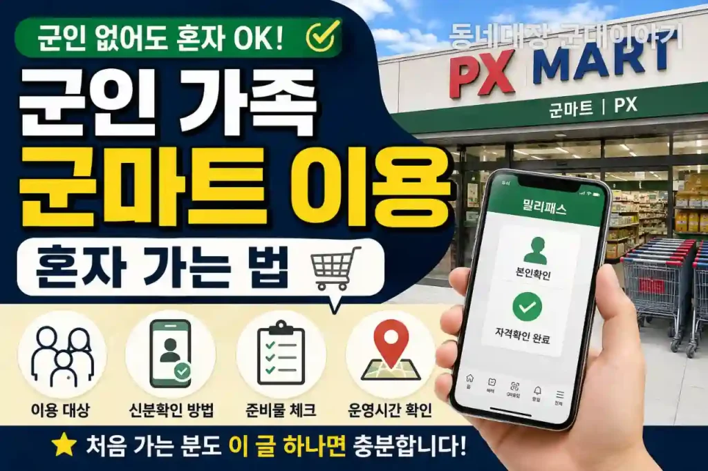 군인 가족 군마트 이용, 혼자 가는 법