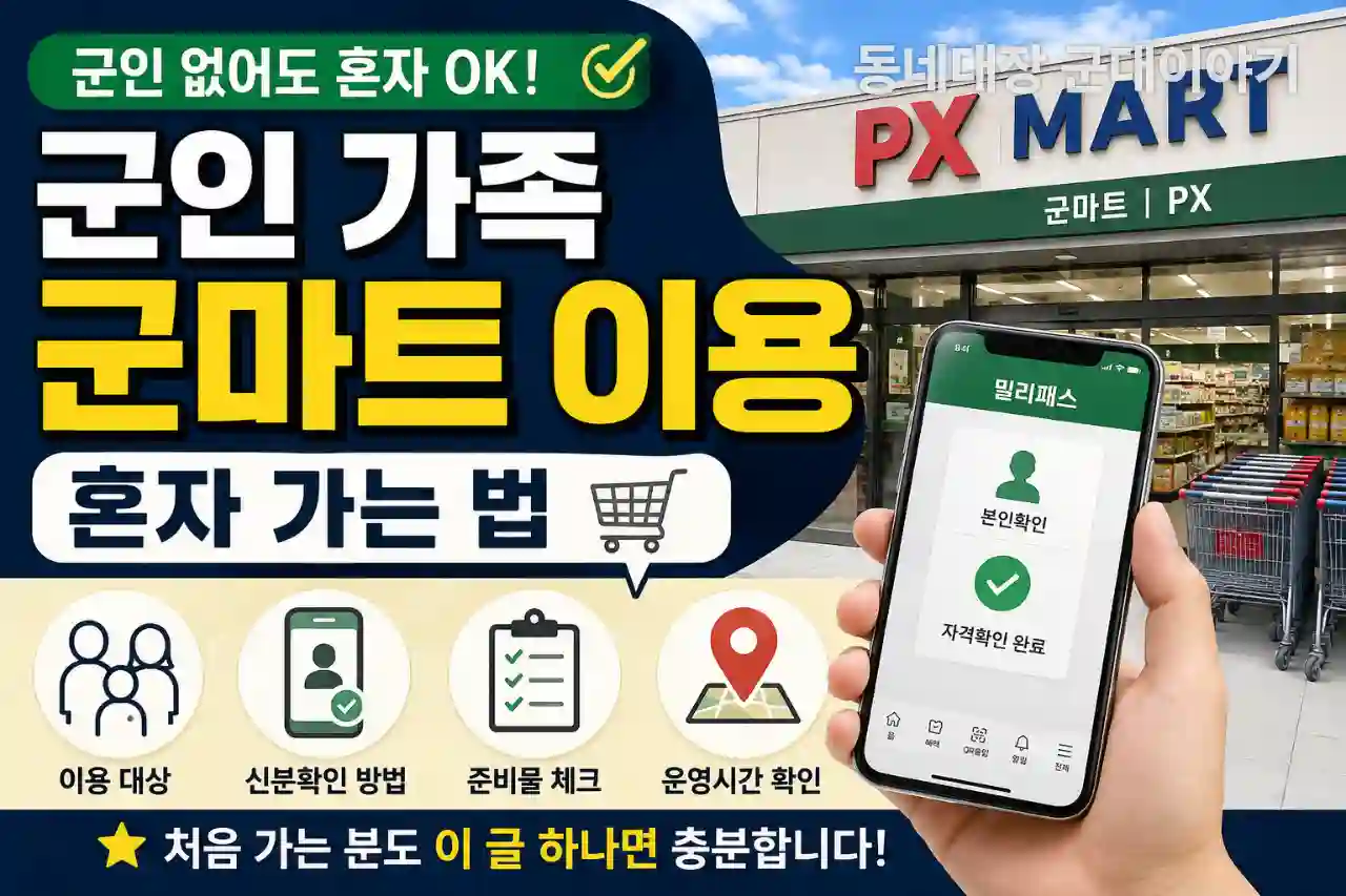 군인 가족 군마트 이용, 혼자 가는 법