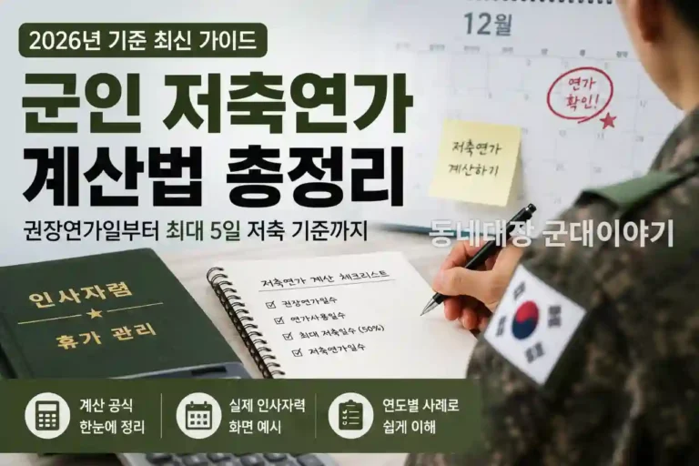 군인-군무원-저축연가-계산법 총정리