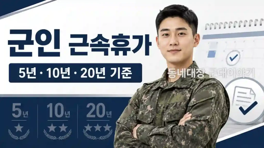 군인 근속휴가 기준|5년·10년·20년 근무하면 며칠 받을까?