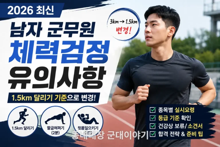 남자-군무원-체력검정-유의사항 달리기 팔굽혀펴기 윗몸일으키기 군의관 소견서