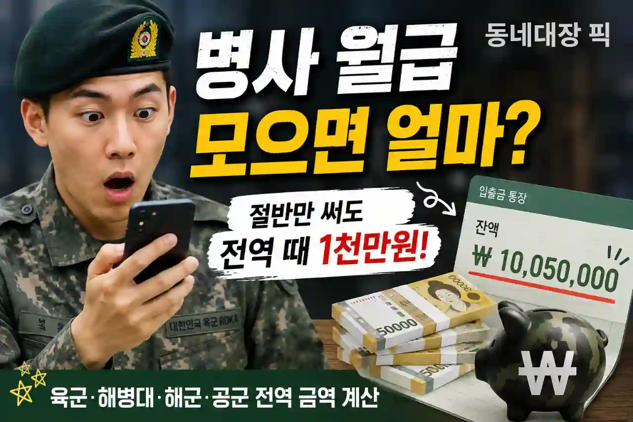 병사 월급 모으면 얼마 ? 절반만 써도 전역 때 1천만원